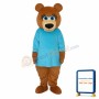 Ms.Bear in Blue T-shirt Mascot Adult Costume