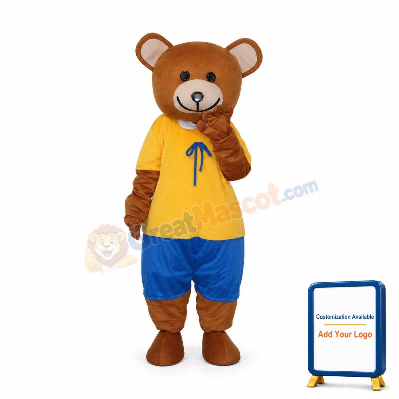 New Ribbon Teddy Bear Mascot Adult Costume