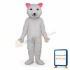 Pink Ears Polar Bear Mascot Adult Costume