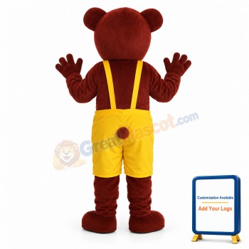 Brown Yellow Bear Mascot Adult Costume