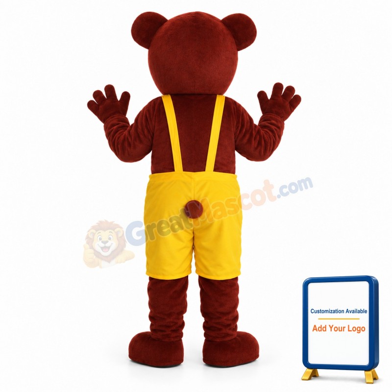 Brown Yellow Bear Mascot Adult Costume