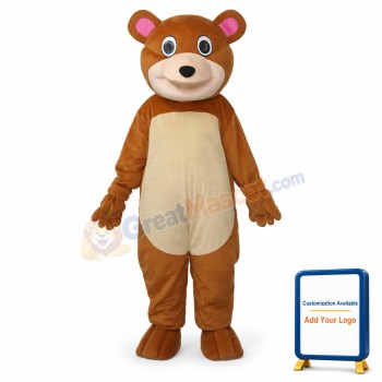 Round Mouth Bear Mascot Adult Costume