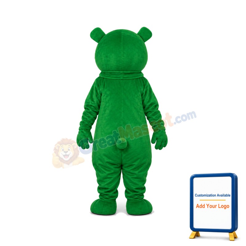 Short-haired Green Bear Mascot Adult Costume