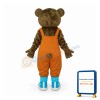 Teddy Bear in Orange Overall Mascot Adult Costume