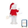 White Bear with Santa Hat Adult Mascot Costume
