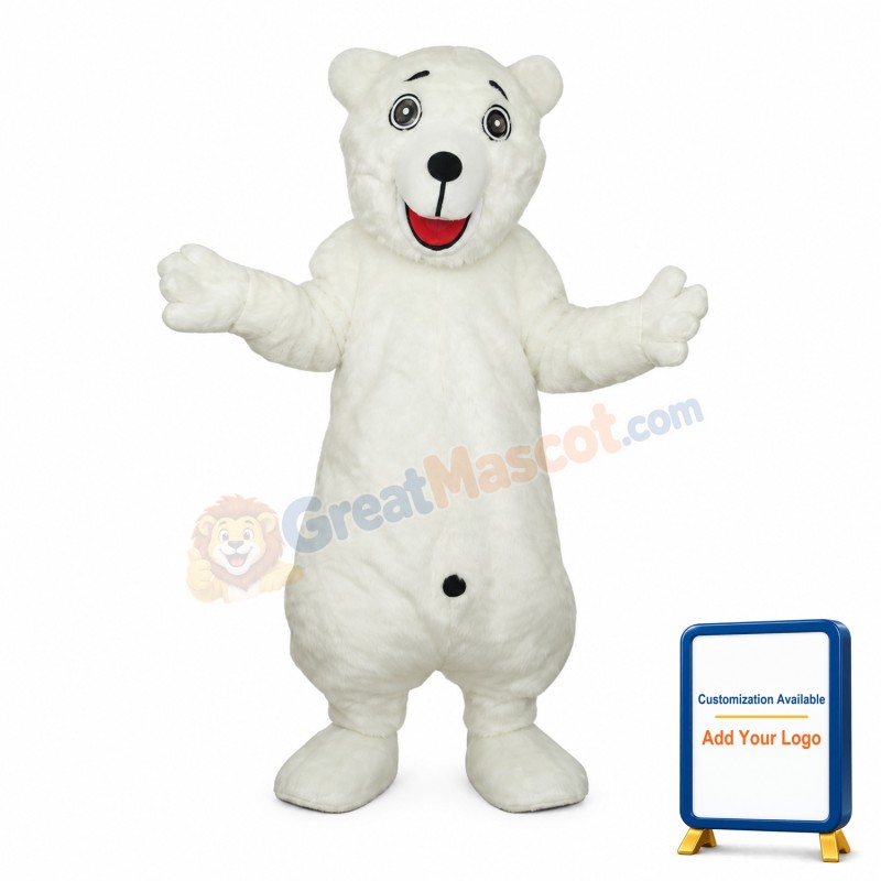 White Polar Bear Adult Mascot Costume