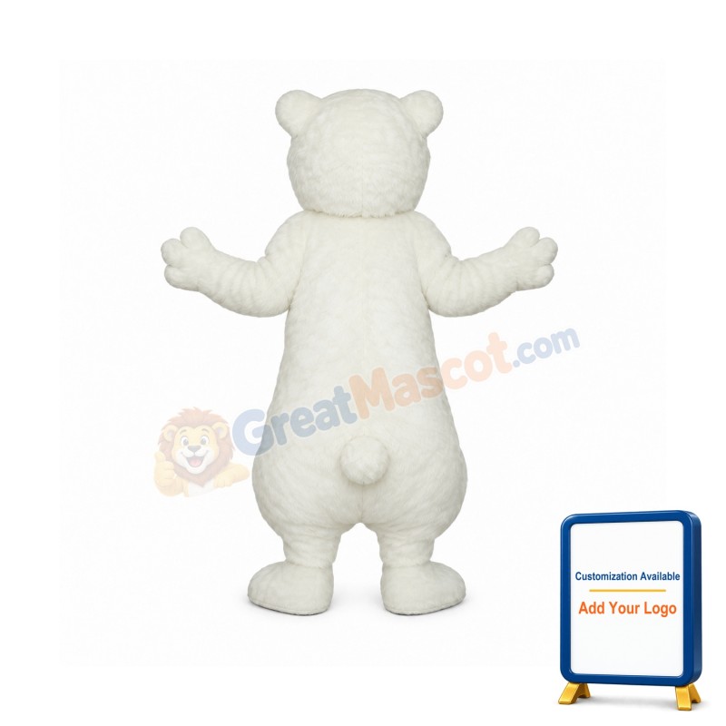 White Polar Bear Adult Mascot Costume