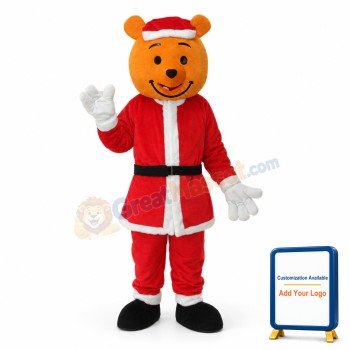 Yellow Christmas Bear Mascot Adult Costume Free Shipping