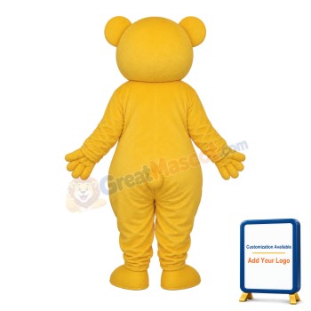 Yellow Teddy Bear Mascot Adult Costume