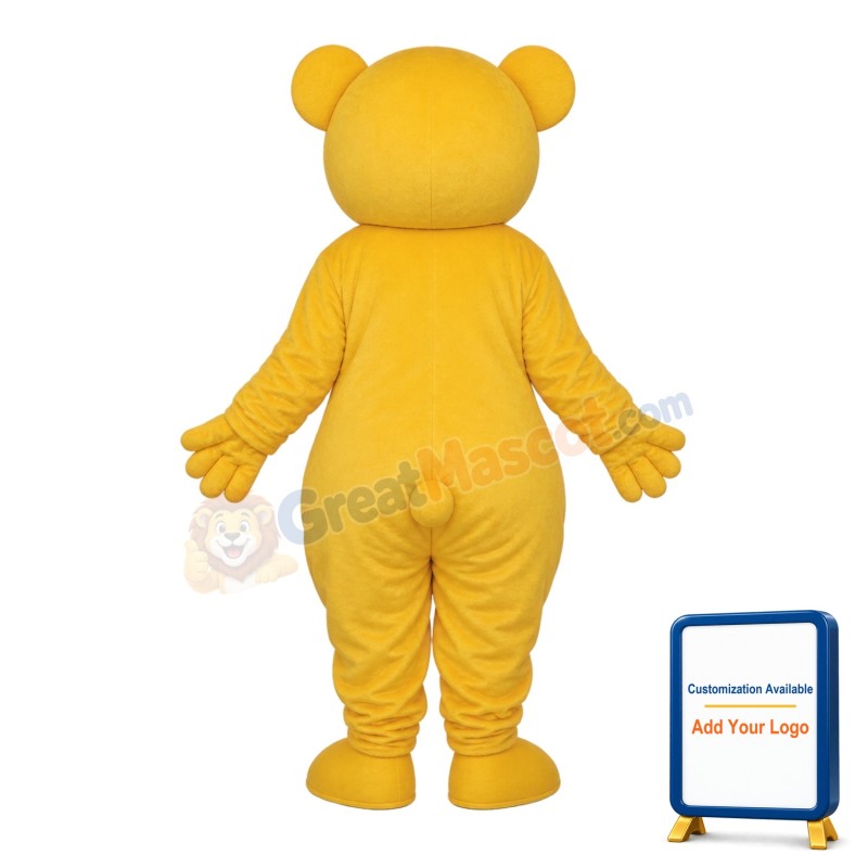 Yellow Teddy Bear Mascot Adult Costume