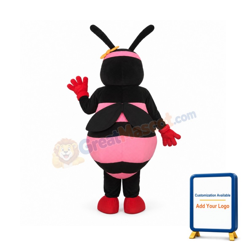 Black & Pink Bee Mascot Adult Costume