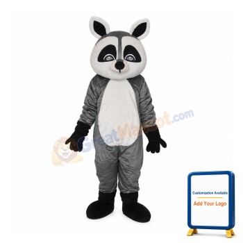 Flat Face Small Raccoon Mascot Adult Costume