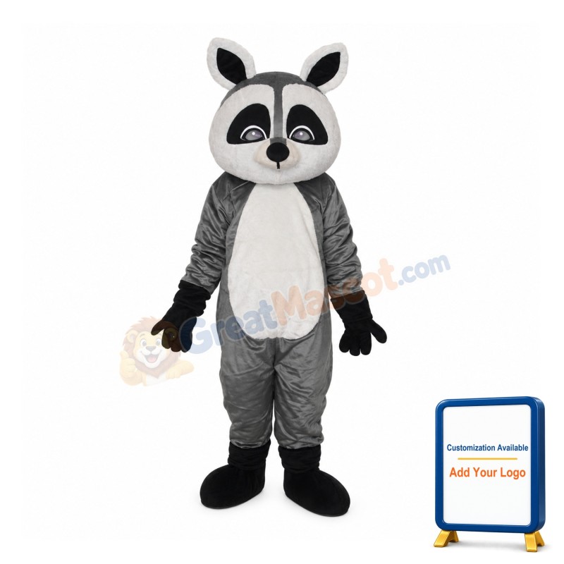 Flat Face Small Raccoon Mascot Adult Costume