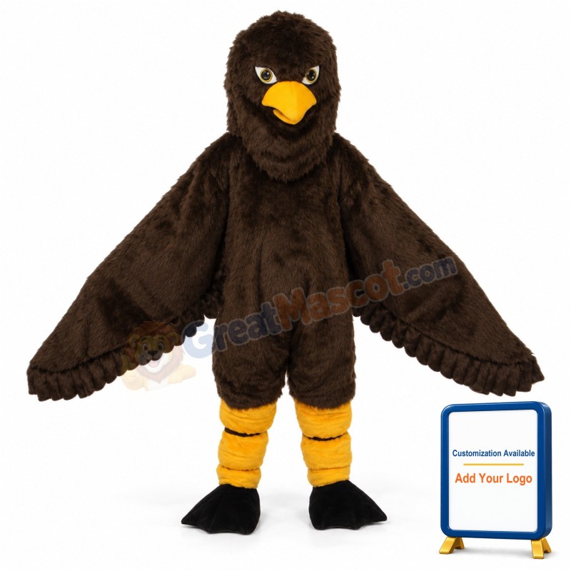Long-haired Brown Eagle Mascot Adult Costume