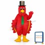 Red Bird with Black Hat Mascot Adult Costume