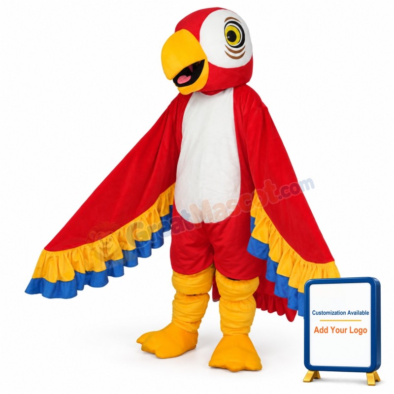 Red Parrot Mascot Adult Costume