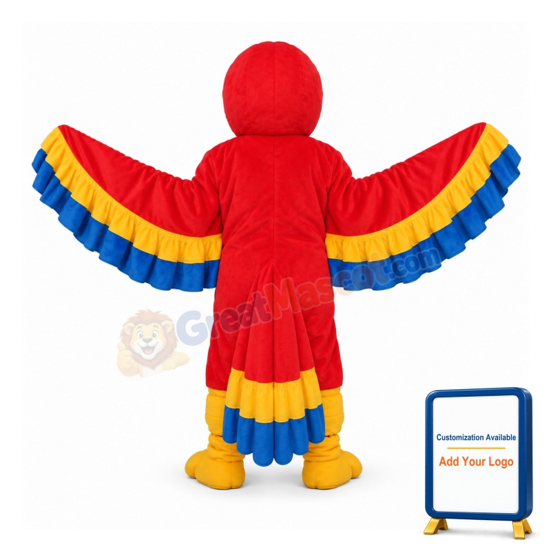 Red Parrot with Lace Tail Mascot Adult Costume