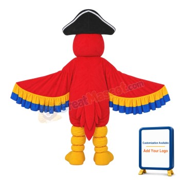 Red Pirate Parrot Mascot Adult Costume