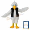 White Eagle in Black Vest Mascot Adult Costume Free Shipping