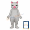 Big Pink Nose White Cat Mascot Adult Costume