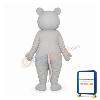 Big Pink Nose White Cat Mascot Adult Costume