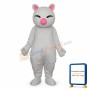 Big Pink Nose White Cat Mascot Adult Costume