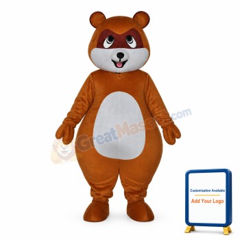 Cute Yellow Brown Civet Cat Mascot Costume