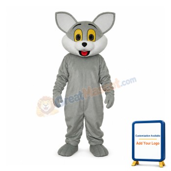 Grey Cat Mascot Adult Costume