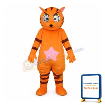 Orange Star Cat Mascot Adult Costume