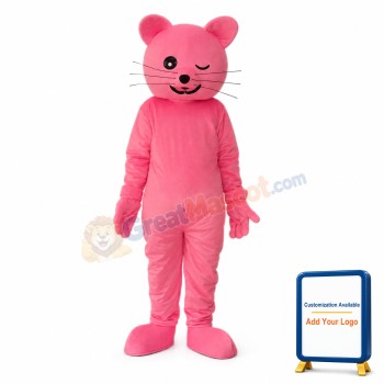 Pink Cat Mascot Adult Costume