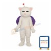 Pink Nose White Cat Mascot Adult Costume