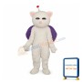 Pink Nose White Cat Mascot Adult Costume