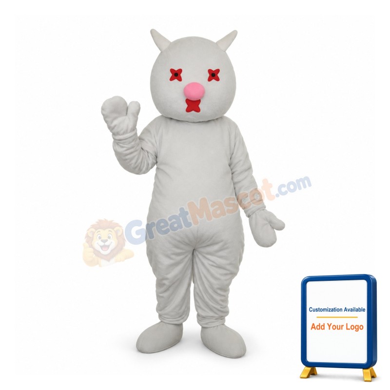 White Cat Mascot Adult Costume