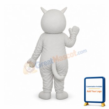 White Cat Mascot Adult Costume