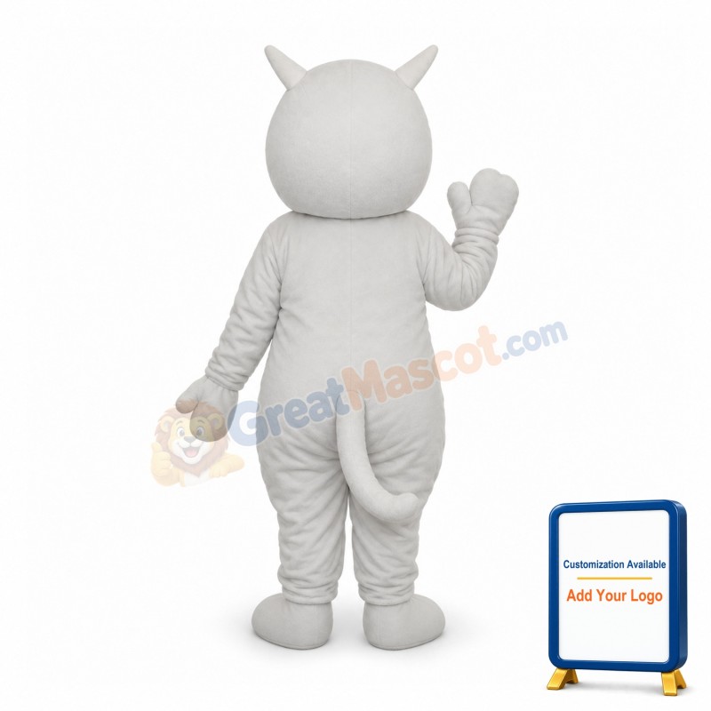 White Cat Mascot Adult Costume