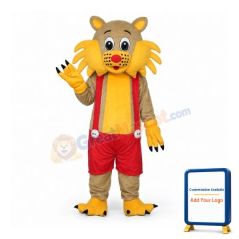 Yellow Face Cat Adult Mascot Costume Free Shipping
