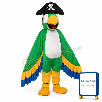 Green Pirate Parrot Mascot Adult Costume