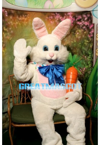 Happy White Rabbit Mascot Costume
