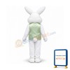 Happy White Green Vest Rabbit Mascot Costume