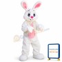 Happy White Cartton Rabbit Mascot Costume