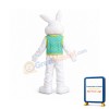 Happy White Cartton Vest Rabbit Mascot Costume