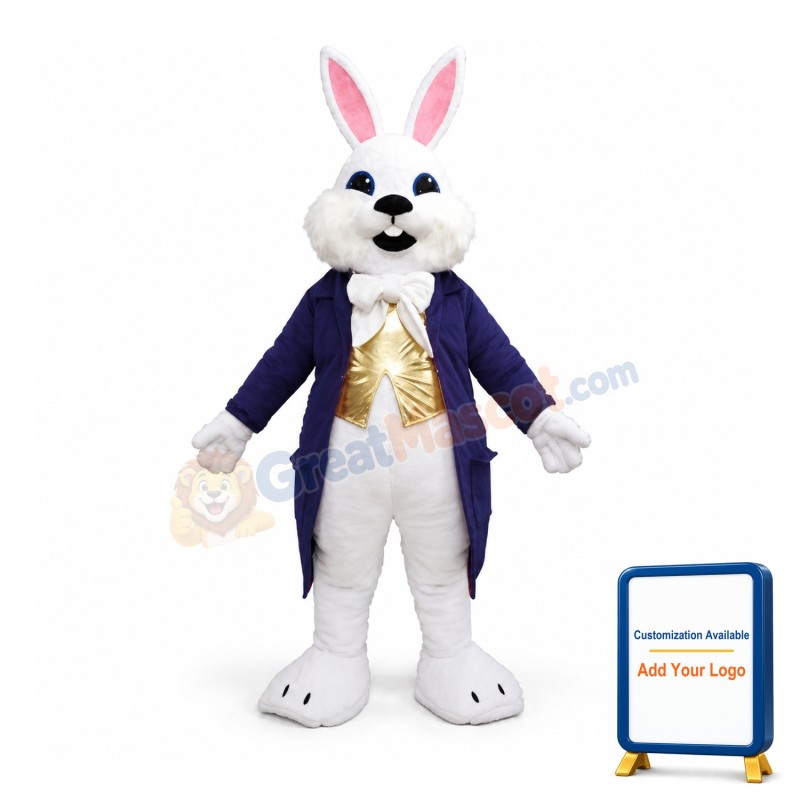 Dark Purple Wendell Easter Bunny Mascot Costume