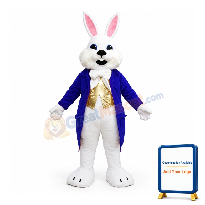 Blue Wendell Easter Bunny Mascot Costume