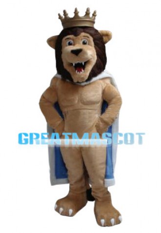 Happy Crown Lion Mascot Costume