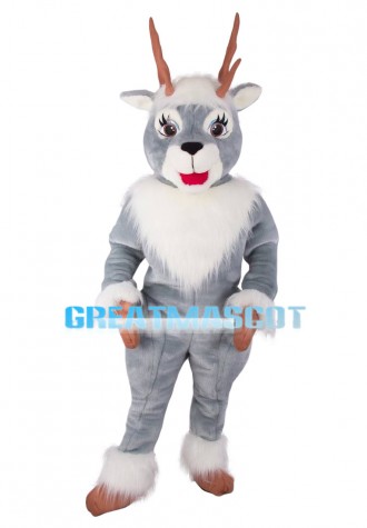 Lovely Gray Deer Mascot Costume