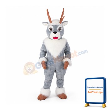 Lovely Gray Deer Mascot Costume
