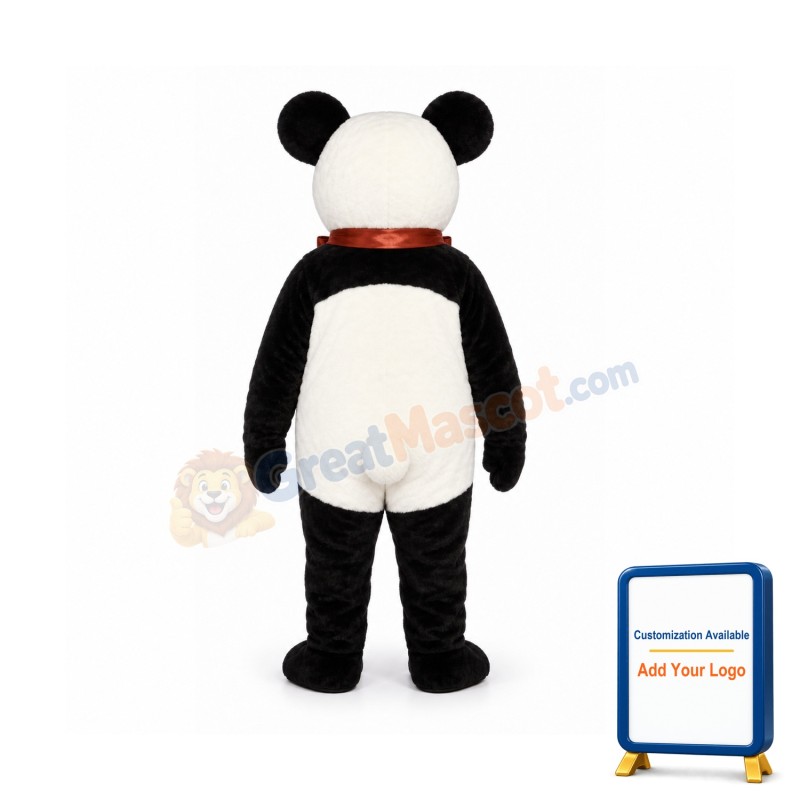 Christmas Panda w-Bow Lightweight Mascot Costume