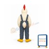 Friendly Chickenw-Overalls Lightweight Mascot Costume