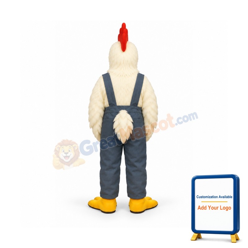 Friendly Chickenw-Overalls Lightweight Mascot Costume