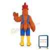 Rhode IslandRed w-Overalls Lightweight Mascot Costume